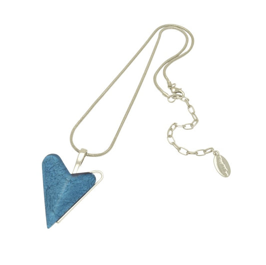 Necklace - Blue Asymmetric Heart