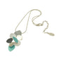Necklace - Grey & Mint Green Cluster