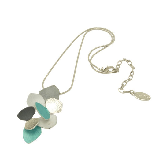 Necklace - Grey & Mint Green Cluster