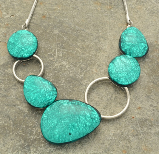 Necklace - Green Pebble