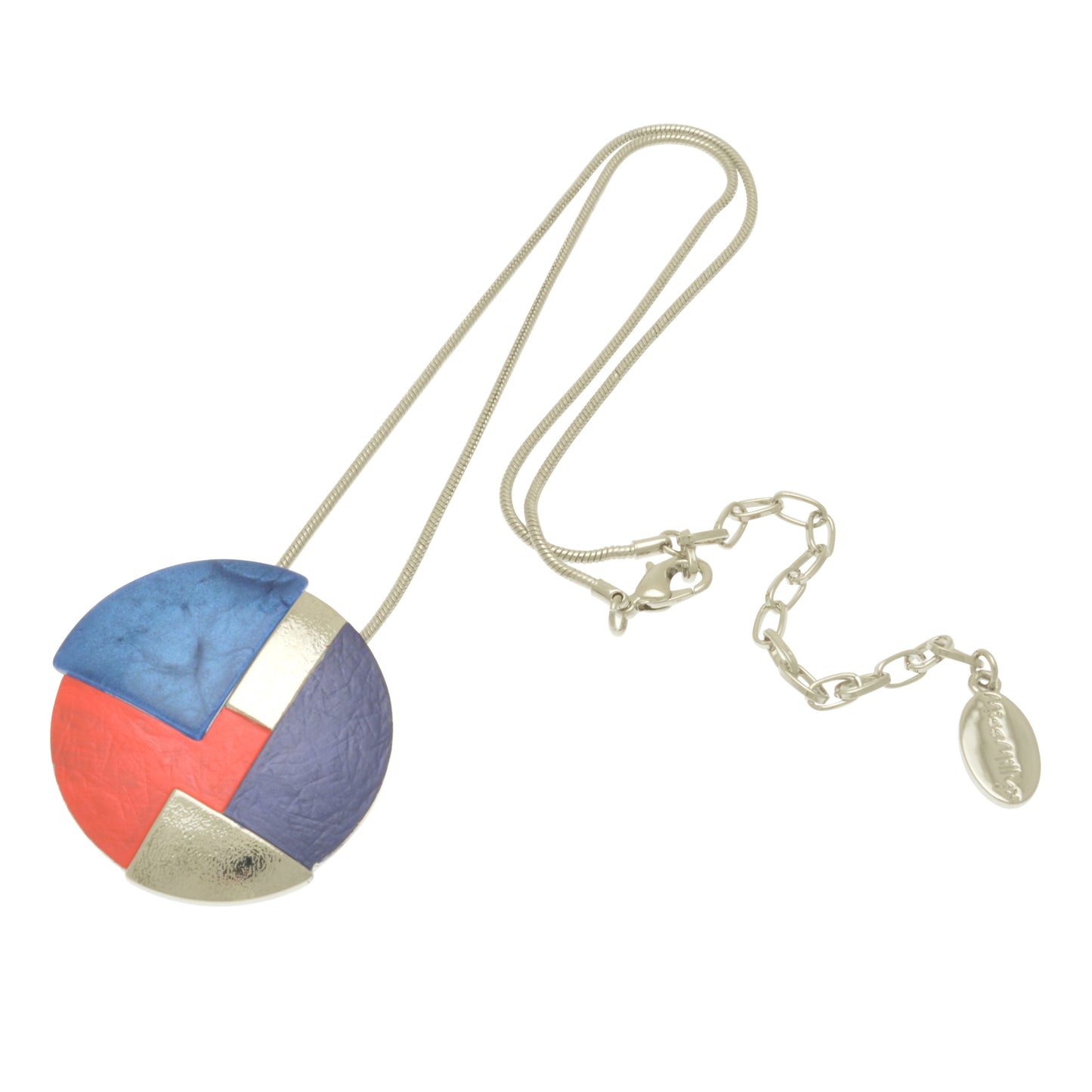 Necklace - Red, Blue & Silver