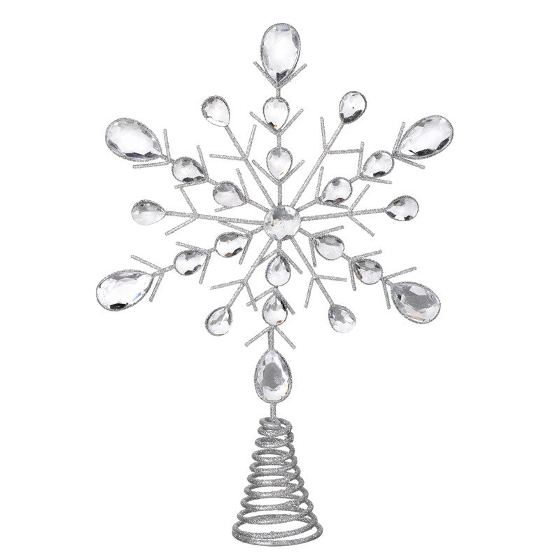 HS Silver Metal Snowflake Tree Topper