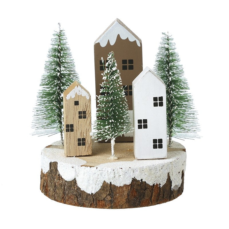 HS Wooden Christmas Trees And Houses