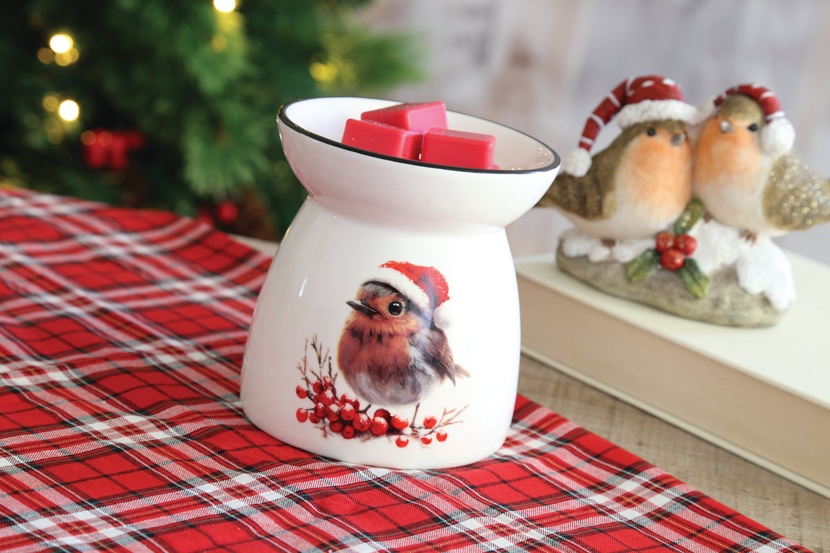 Festive Robin Candle Melter 11cm