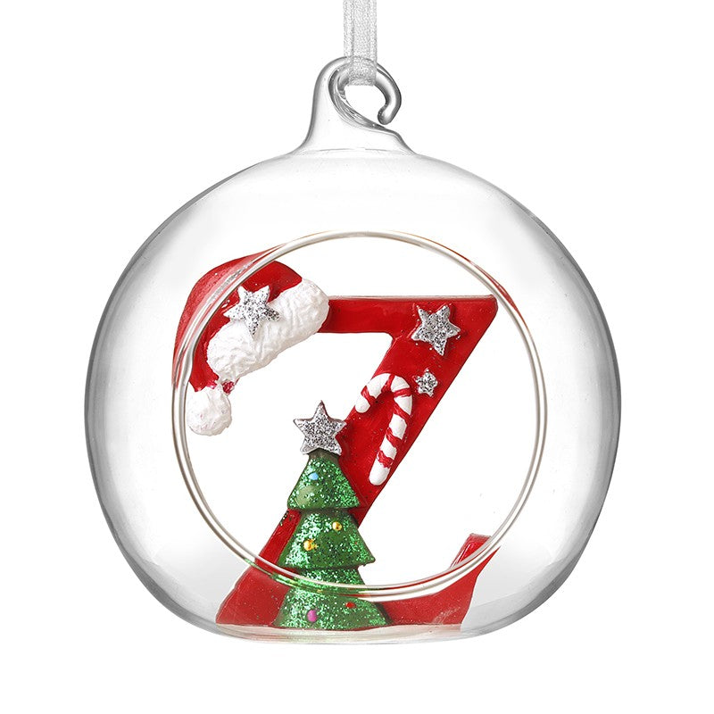 HS A-Z Glass Open Xmas Bauble