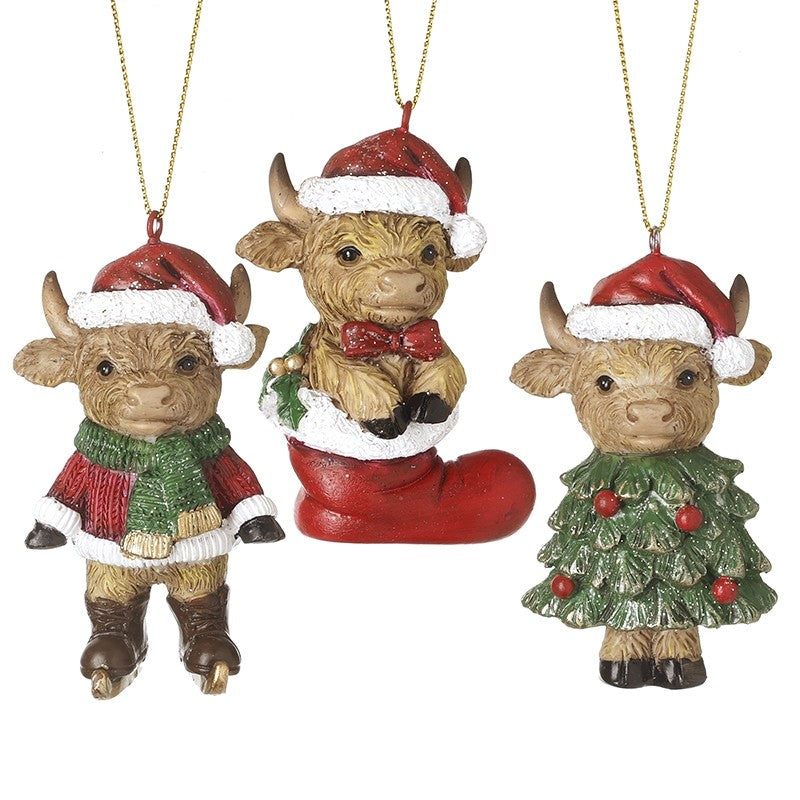 HS Hanging Highland Cow 3 asst