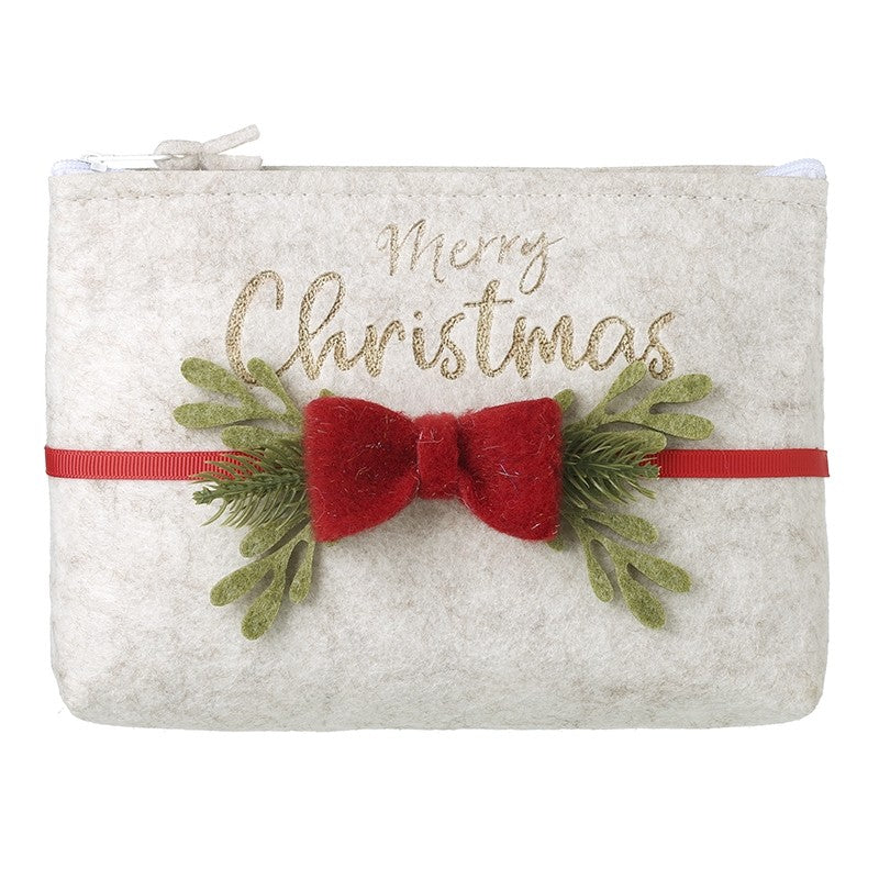 HS Merry Christmas Purse With Red Bow Large