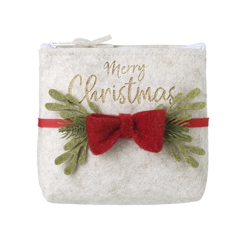 HS Merry Christmas Purse With Red Bow Small