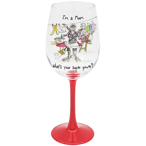 JD Camilla & Rose Super Mum Wine Glass