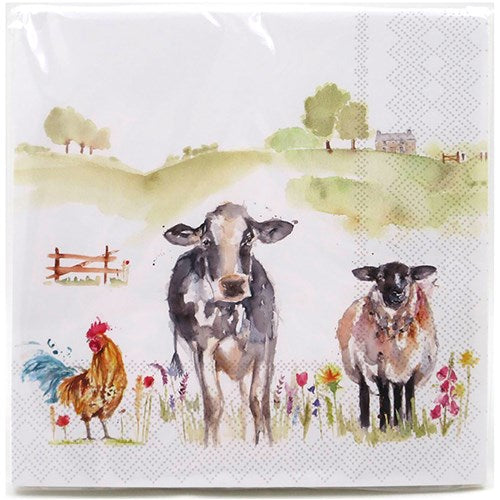 JD 20 Pack Napkins Farmyard