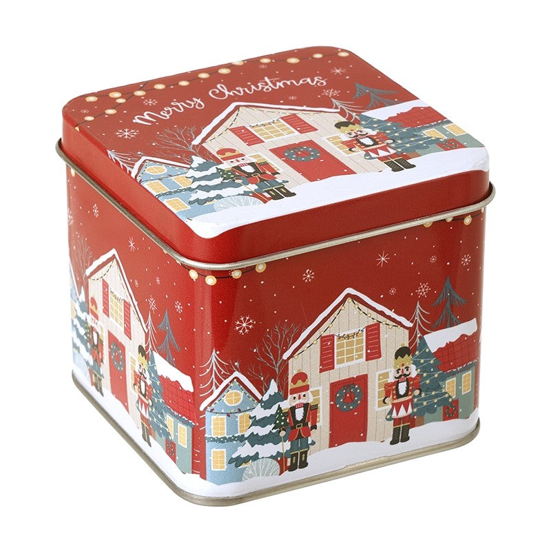 HS Red Nutcracker Square Tin