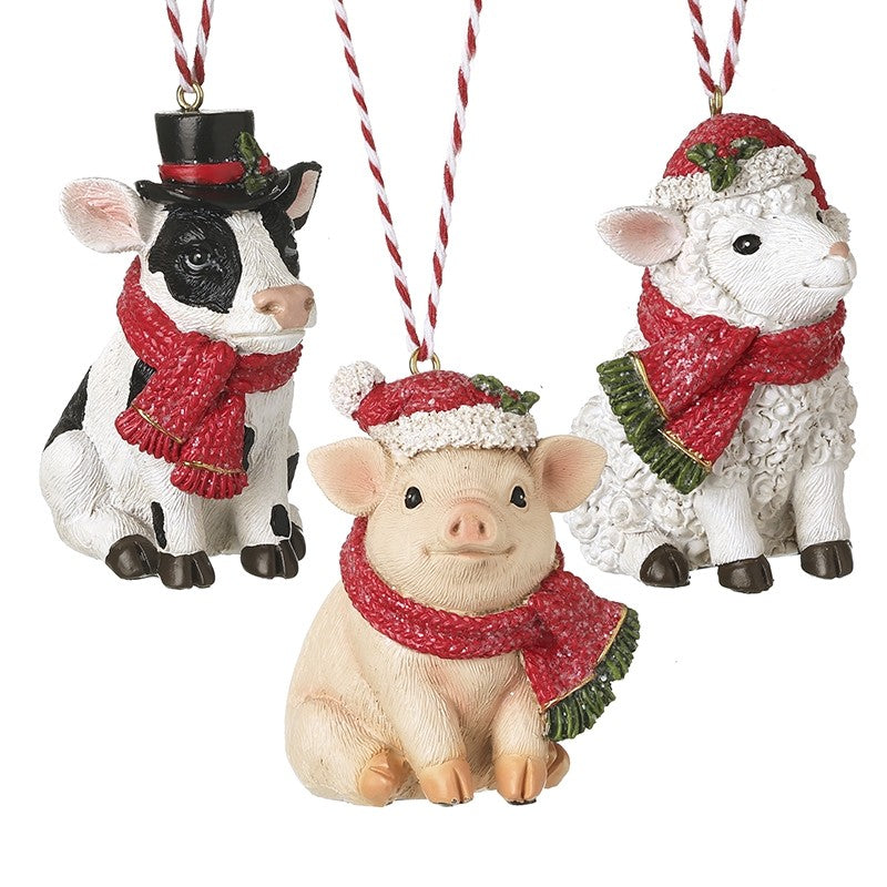 HS Christmas Farm Animals Hanger 3 asst