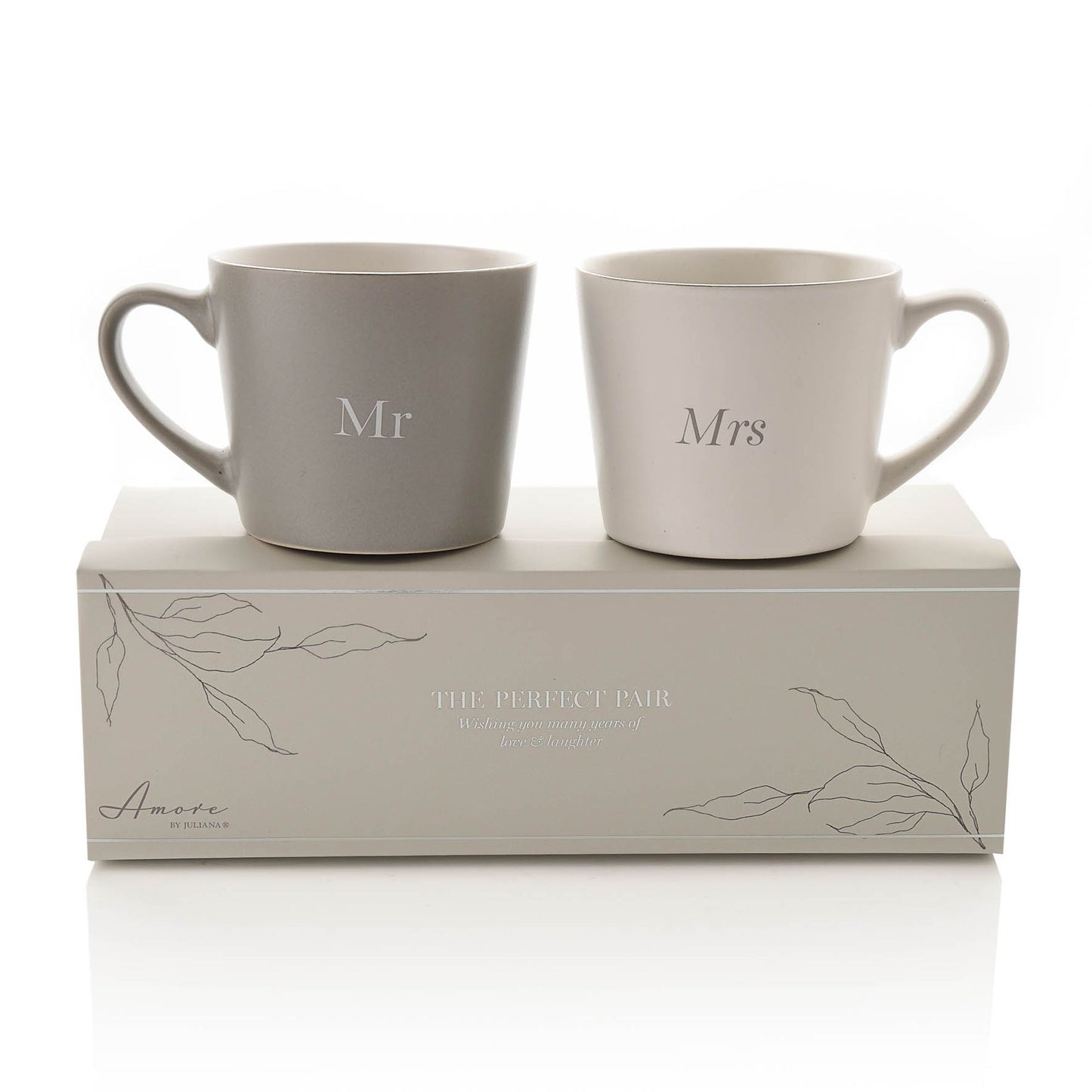 WDP Set Grey & White Mugs - Mr & Mrs