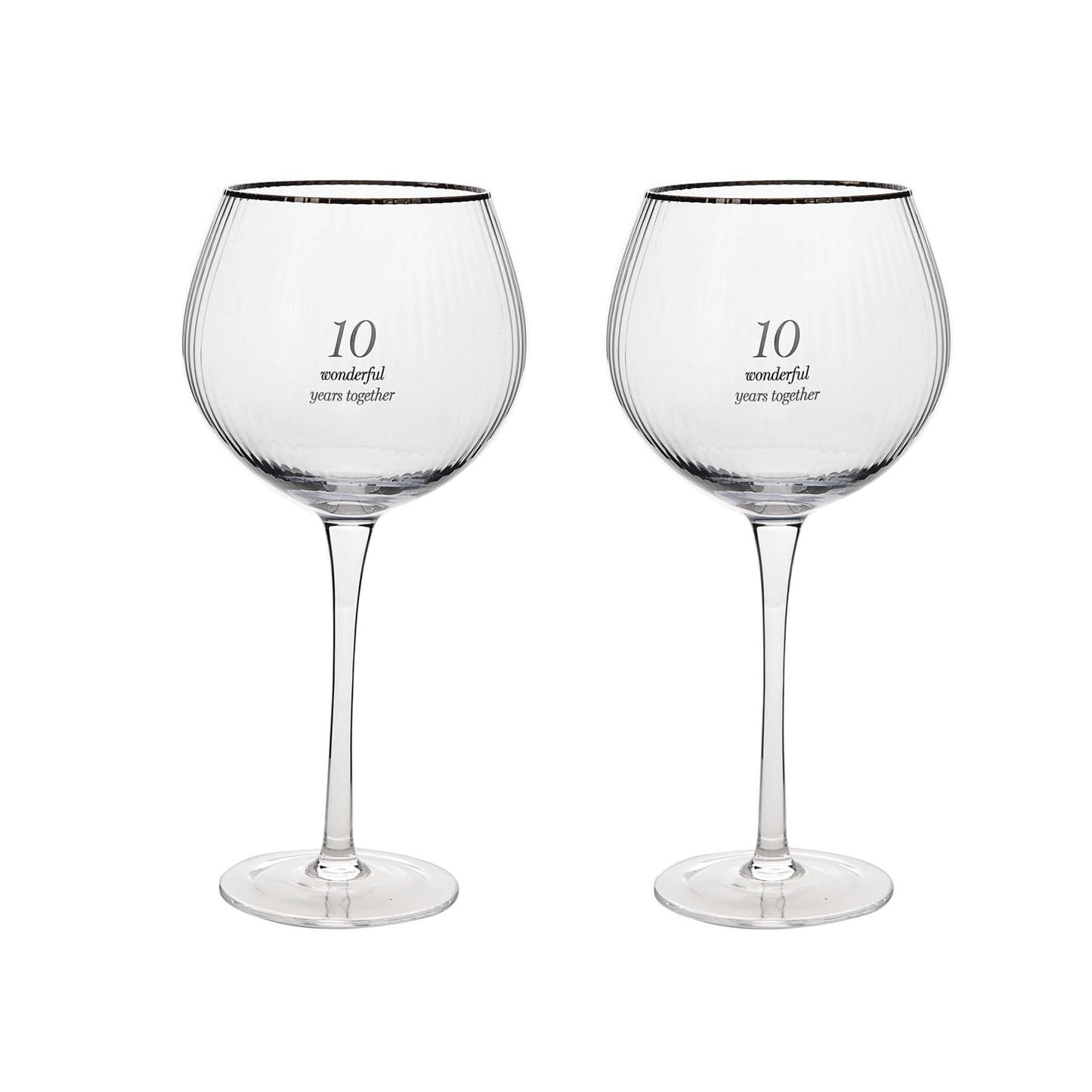 WDP Amore Set of 2 Gin Glasses - 10th Anniversary