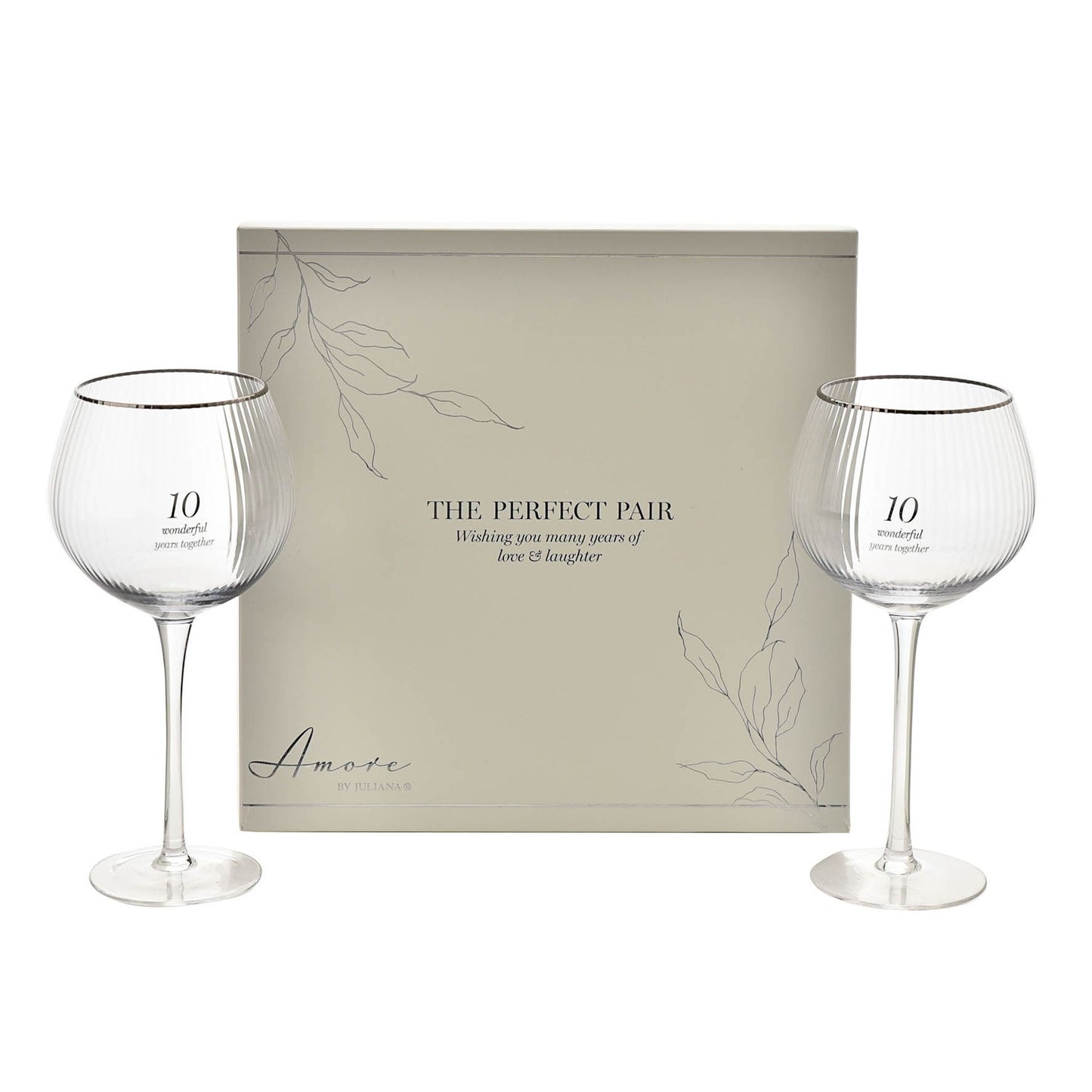 WDP Amore Set of 2 Gin Glasses - 10th Anniversary