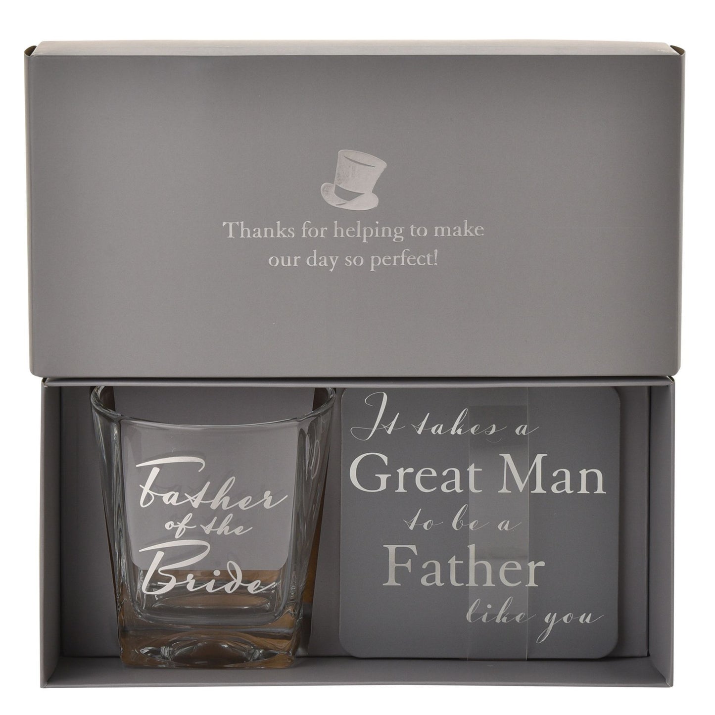 WDP Glass and Coaster Set - Father Bride