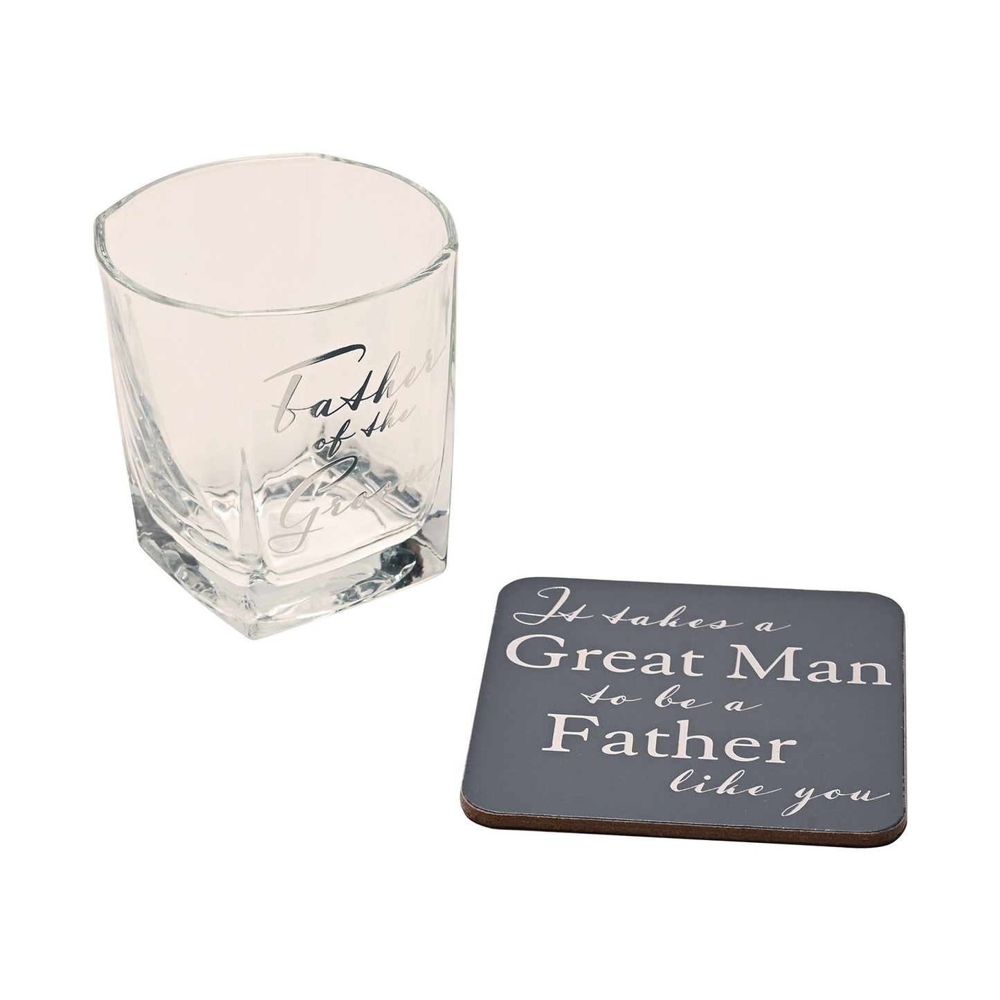 WDP Glass and Coaster Set - Father Groom