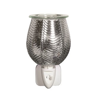 Plug In Ribbed Lustre Wax Warmer - Silver