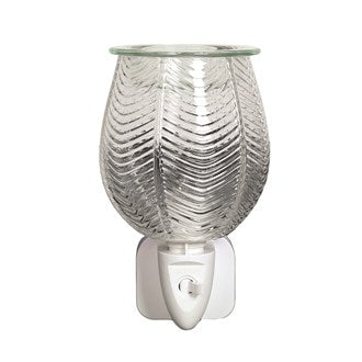 Plug In Ribbed Lustre Wax Warmer - Clear