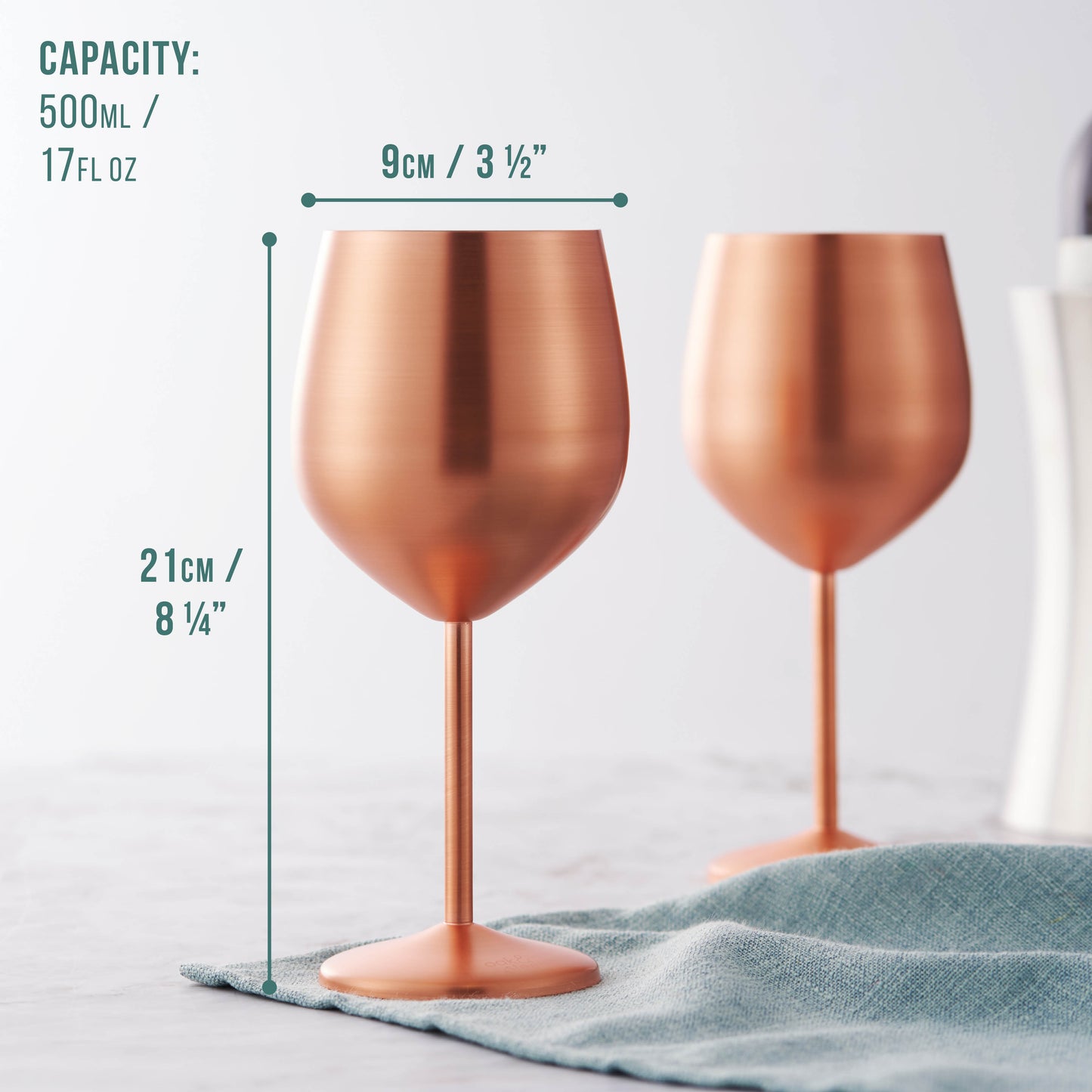 OS 4 Matt Rose Gold Wine Glasses S/S