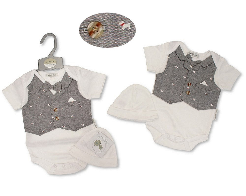 SB Baby Boy Bodyvest Faux Waistcoat Hat