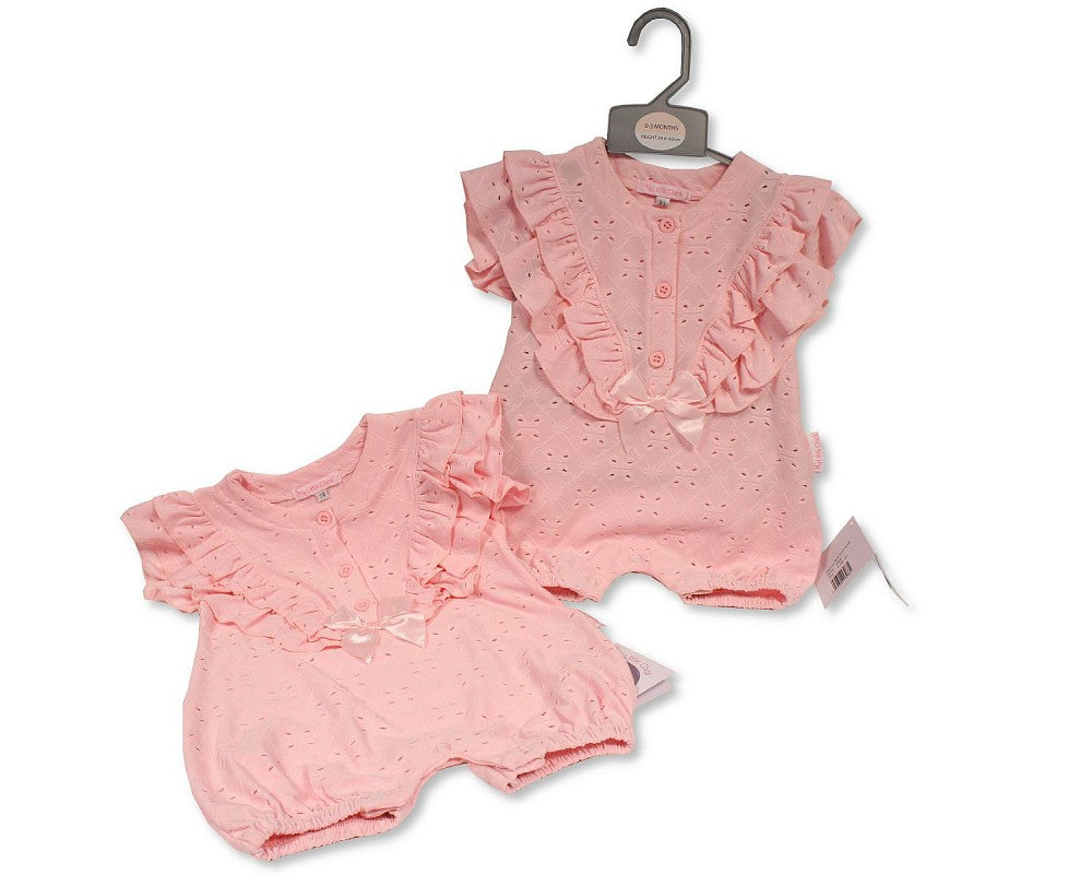 SB Baby Girls Romper w/ Bow Pink