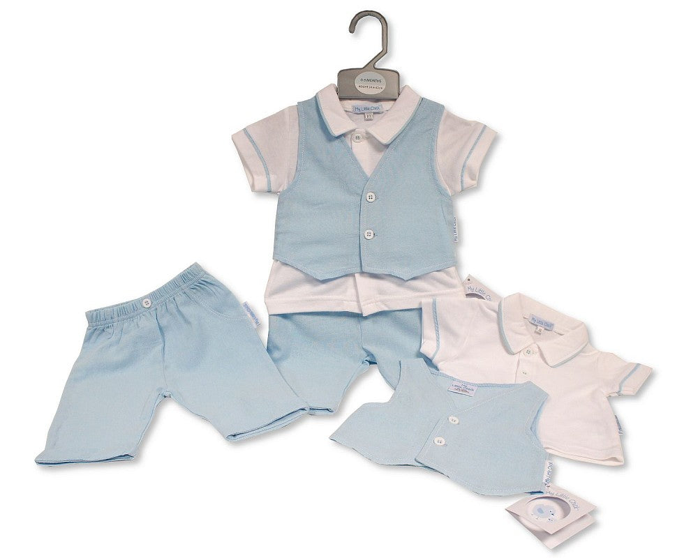 SB Baby Boy Trouser Set 3pc Blue
