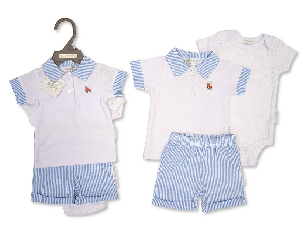 SB Baby Boys 3 pcs Shorts Set - Tractor