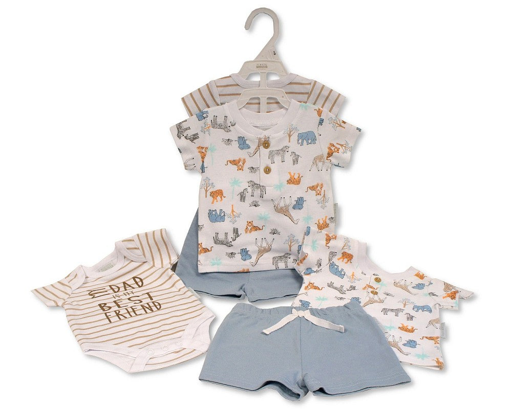 SB Baby Boys 3 pcs Shorts Set - Safari Dad 0-3 mth