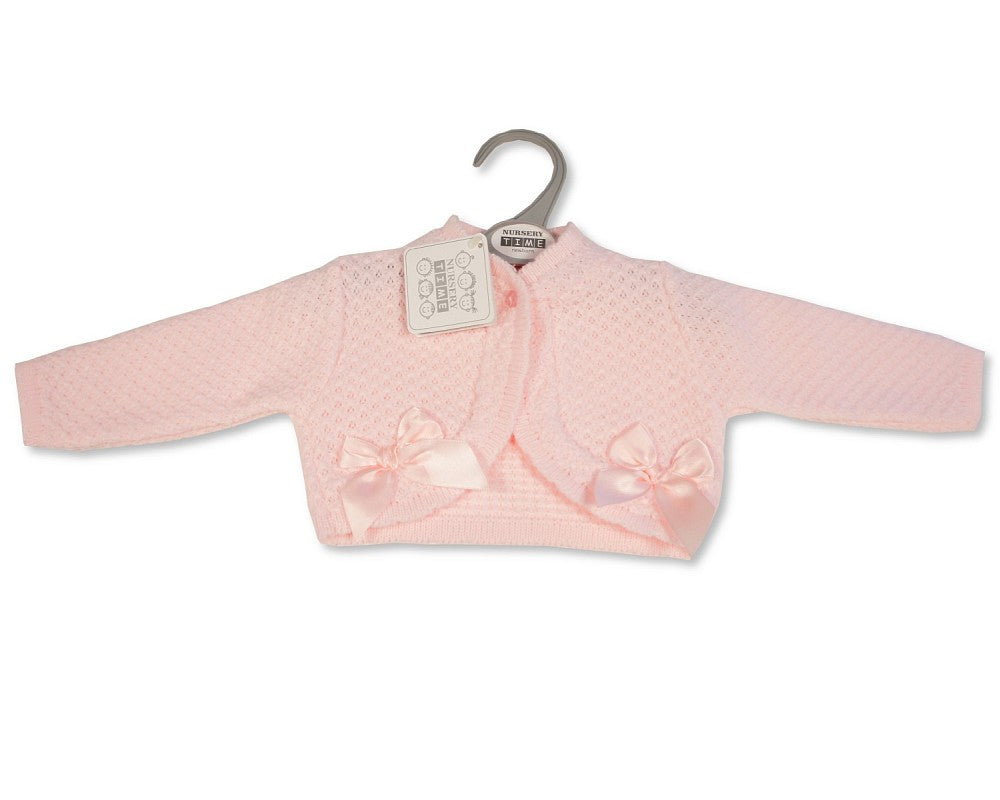 SB Baby Girl Bolero w/Bows Pink