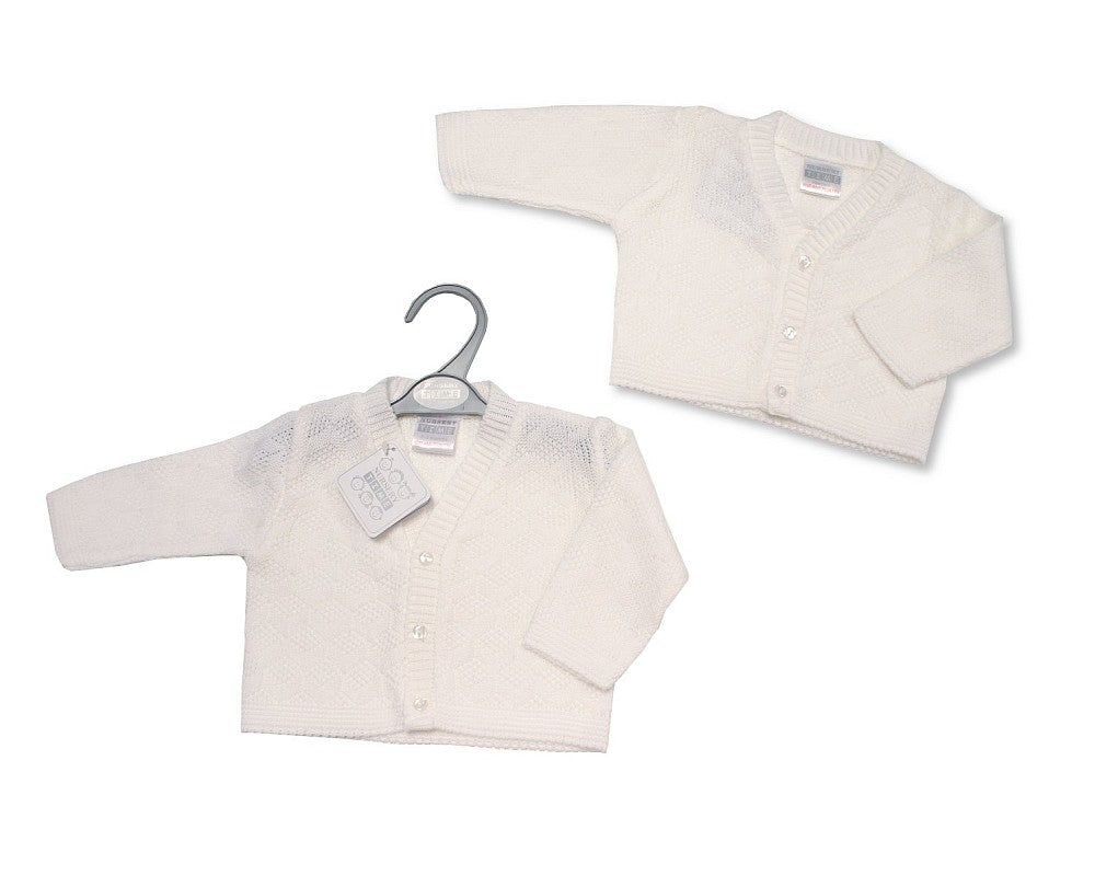 SB Baby Boy Knitted Cardigan White