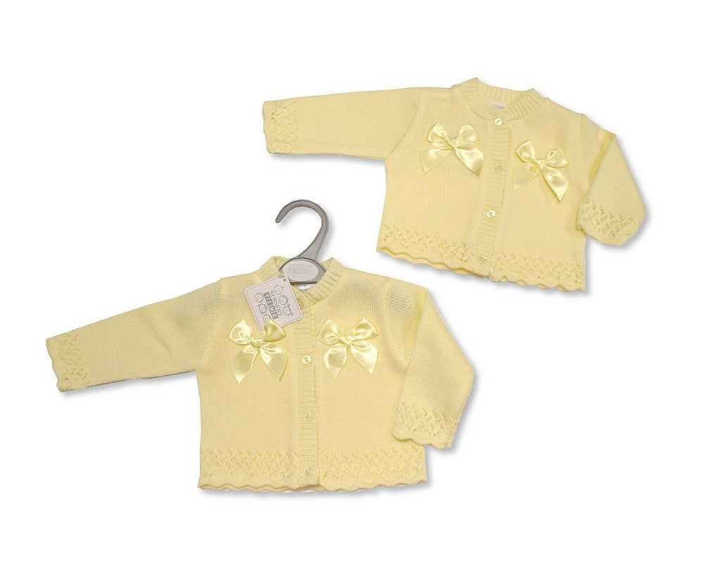 SB Baby Girl Cardigan w/Bows Lemon