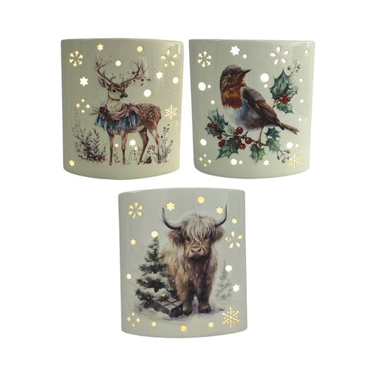 ST Ceramic Glow Lantern 16cm 3 asst