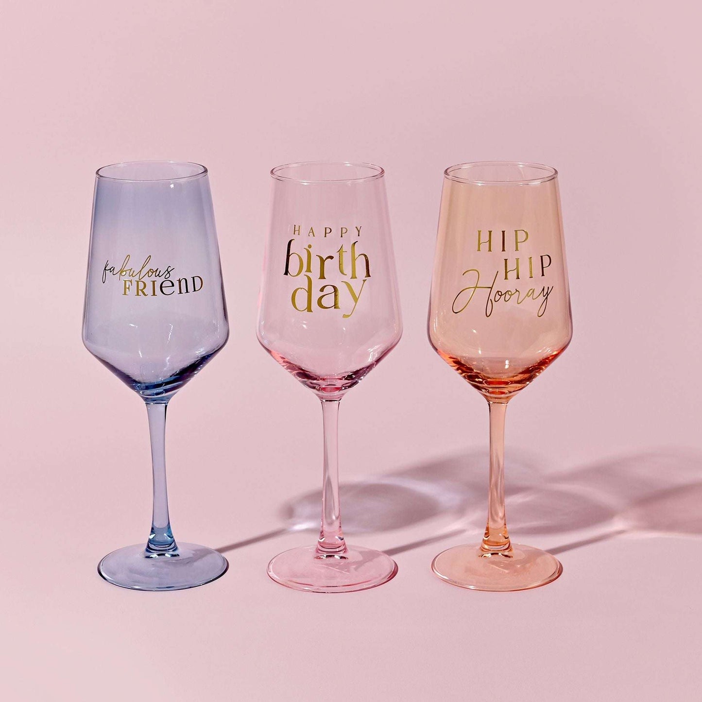 WDP Confetti Wine Glass - Hip Hip Hooray