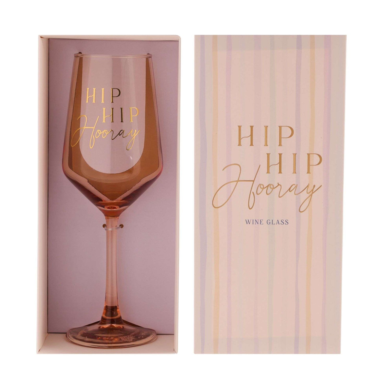 WDP Confetti Wine Glass - Hip Hip Hooray