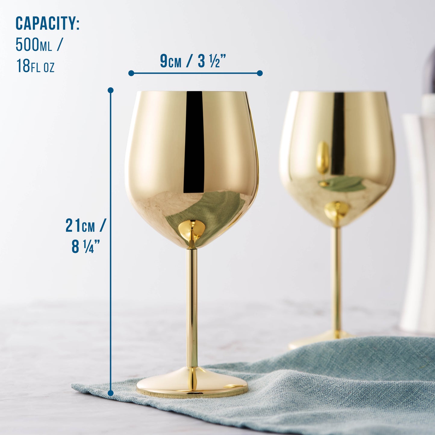 OS 4 Gold Wine Glasses S/S