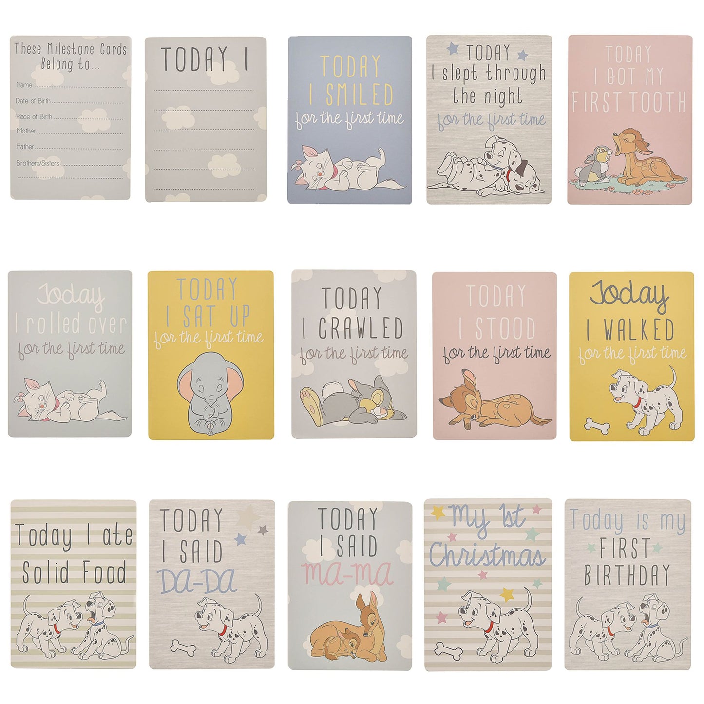 WDP Disney 30 Baby Milestone Cards