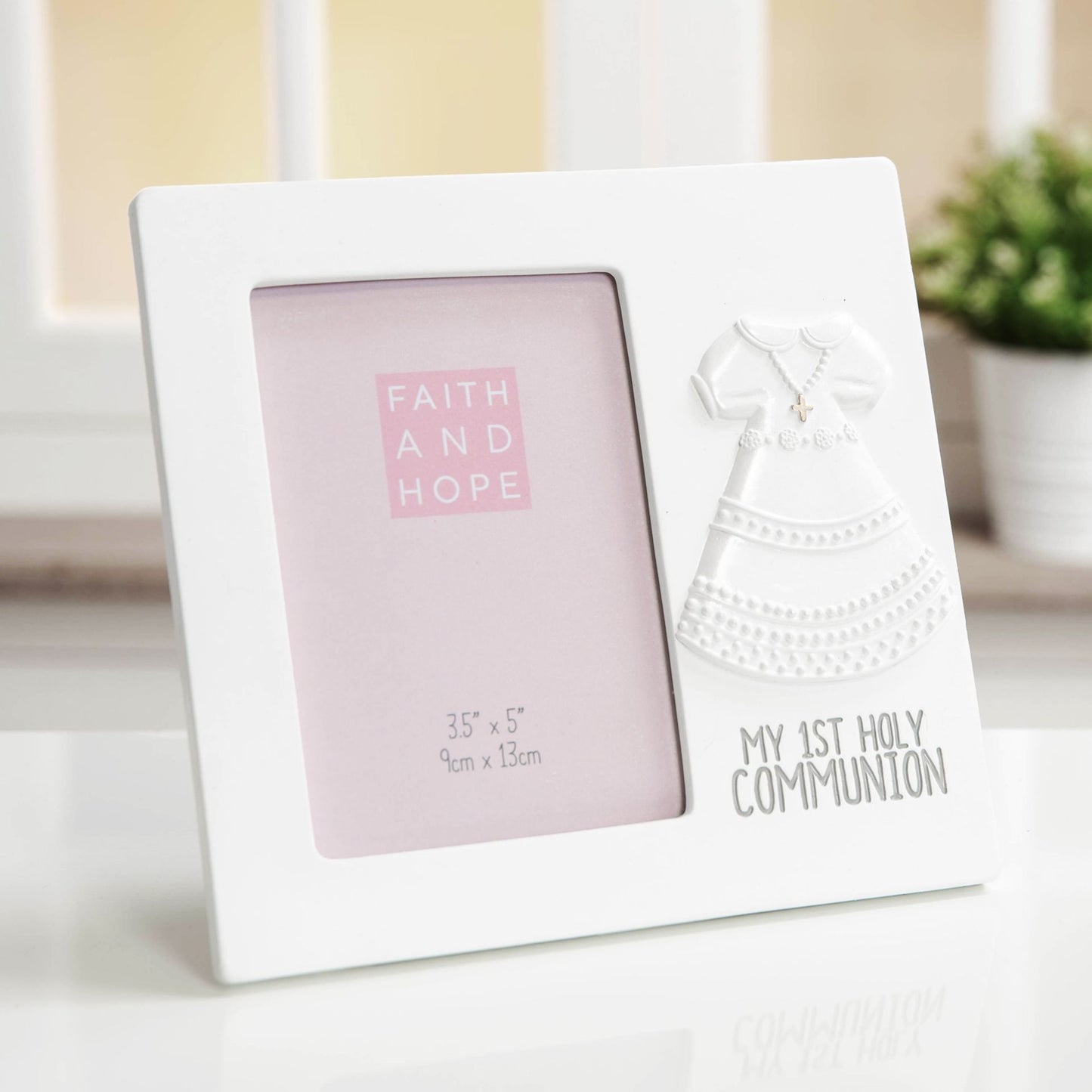 WDP White Resin Communion Dress Frame 3.