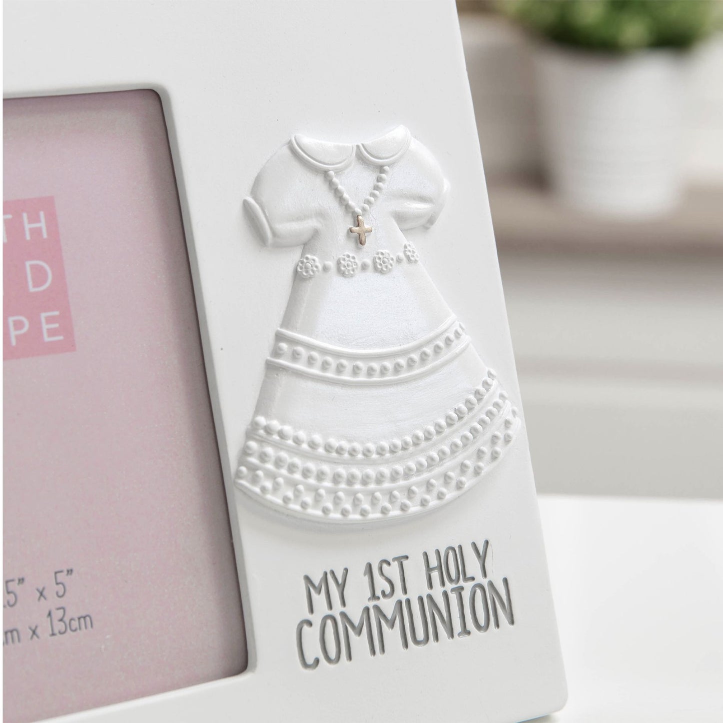 WDP White Resin Communion Dress Frame 3.