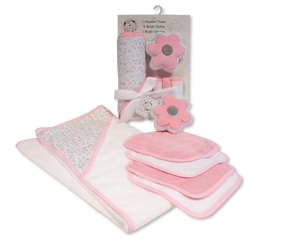 SB Baby 6pc Bath Set Pink Flower