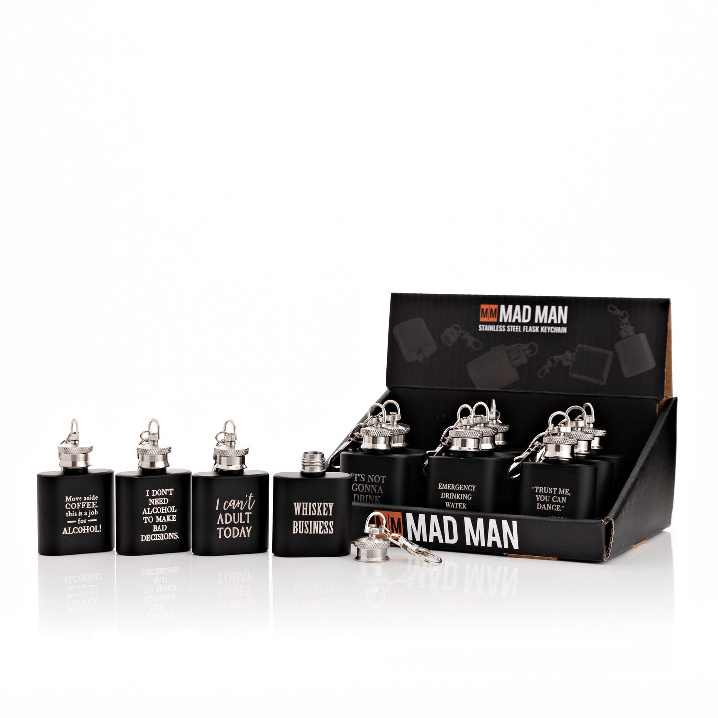 WDP Mad Man Hipster Black Mini Flask