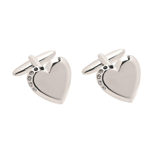 WDP Harvey Makin Crystal Heart Cufflinks