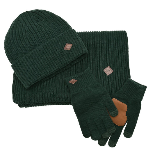 WDP Harvey Makin Layers Hat Gloves and Scarf Gift Set - Green