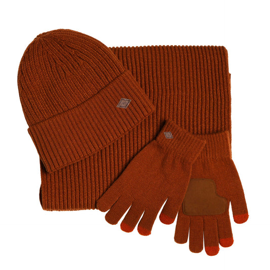 WDP Harvey Makin Layers Hat Gloves and Scarf Gift Set - Orange