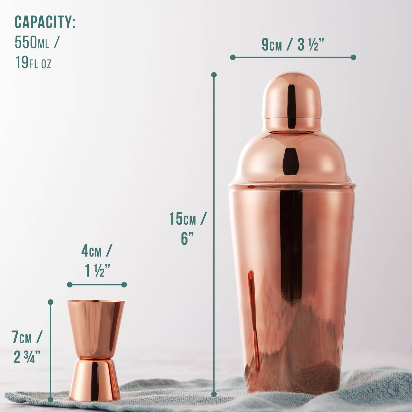 OS Rose Gold 10 Piece Cocktail Set
