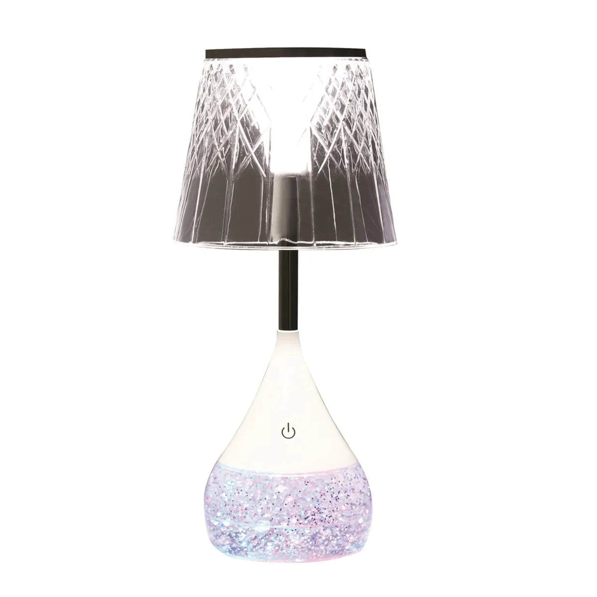 LED Etched Shade Glitter Lamp