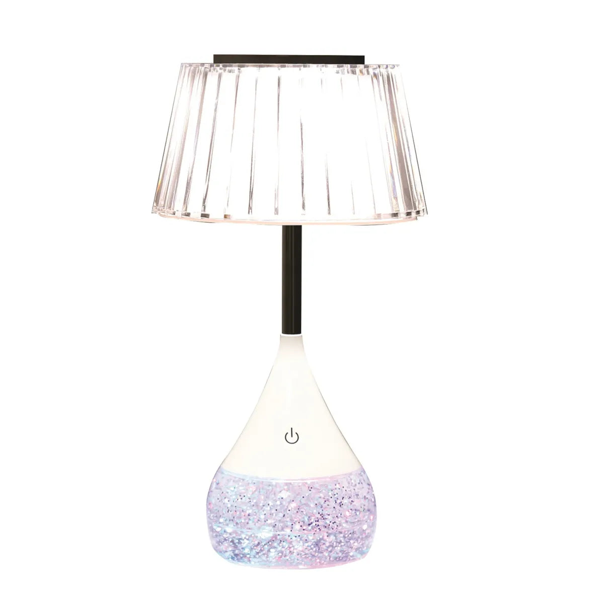LED Pleated Shade Glitter Lamp