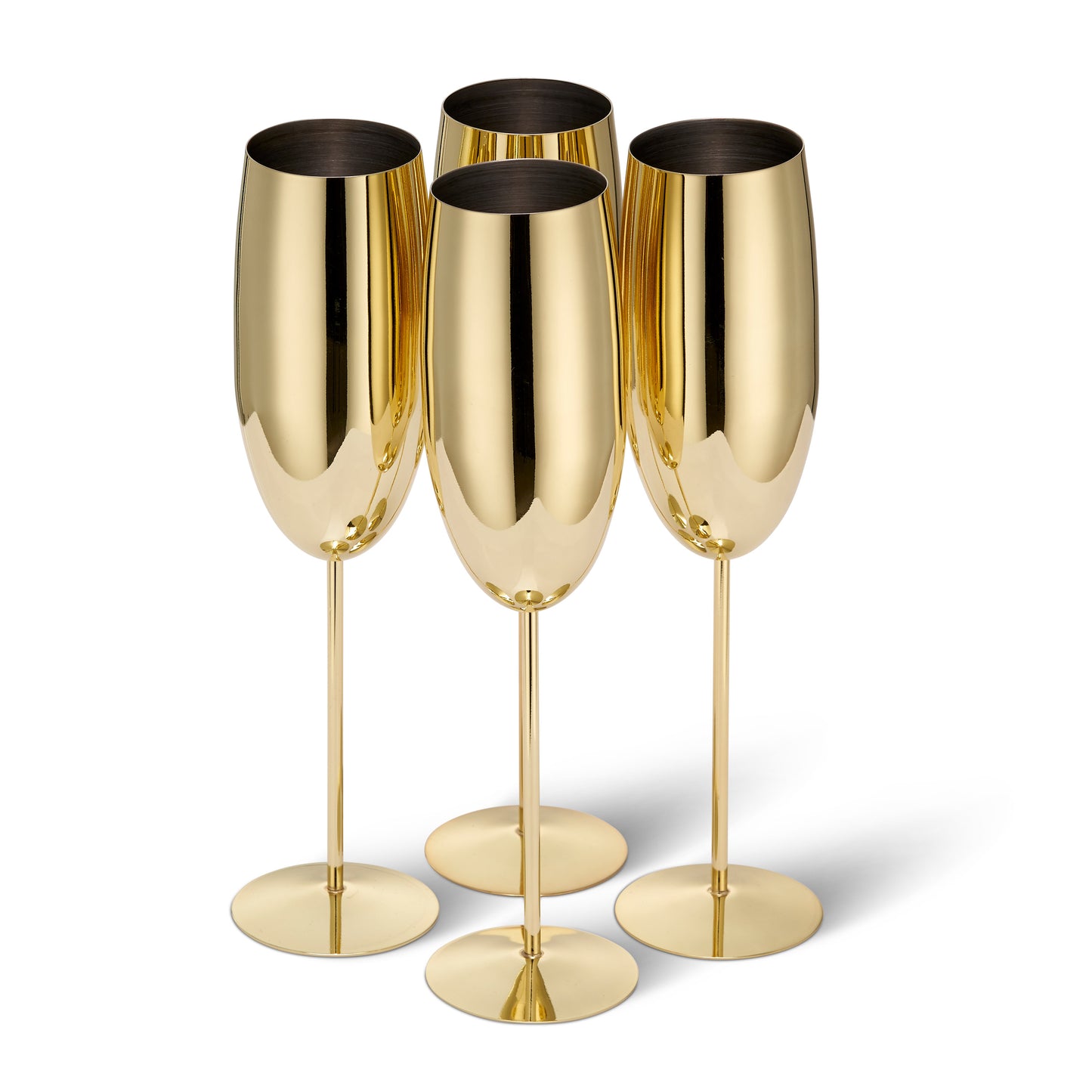 OS 4 Gold Champagne Flutes Stainless St