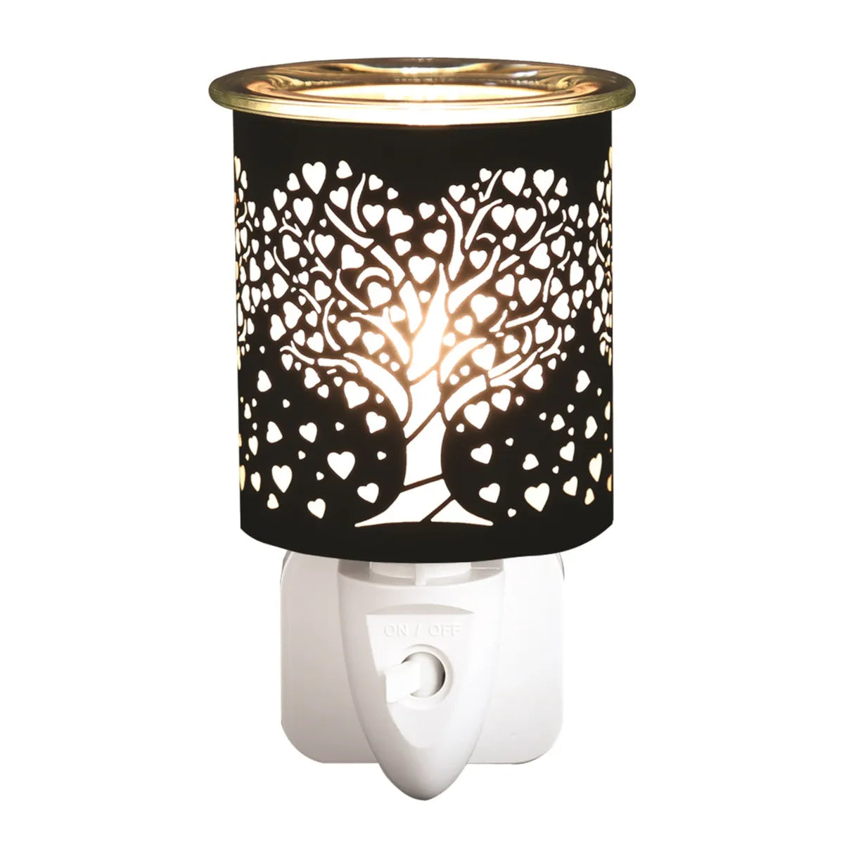 Plug In Black & Gold Heart Tree 13cm