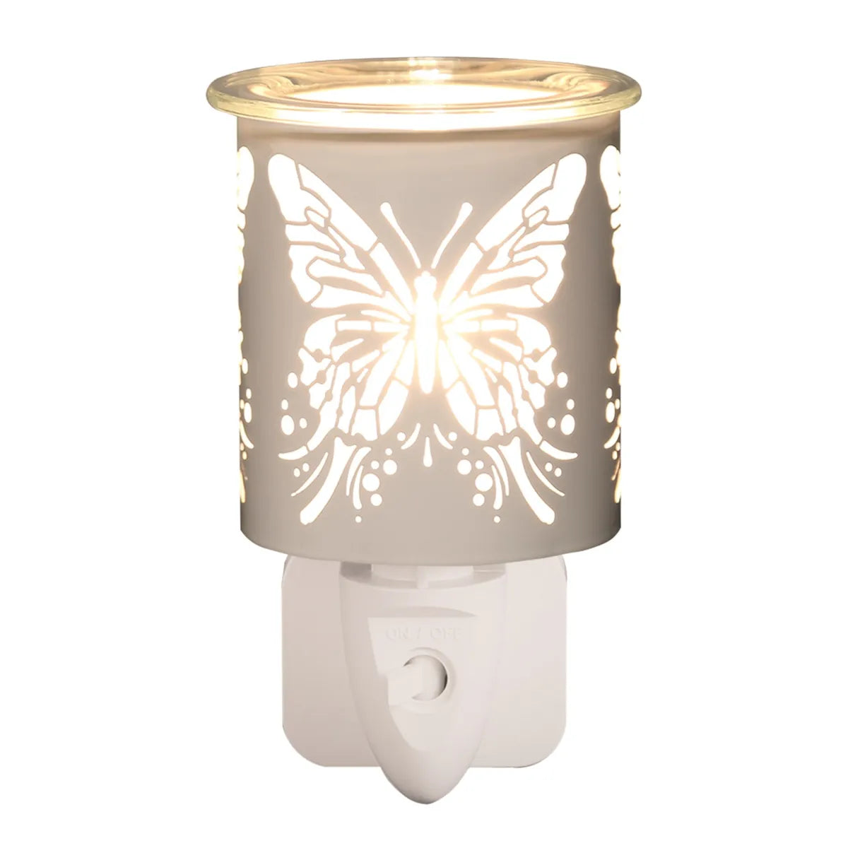 Plug In White & Gold Butterfly 13cm